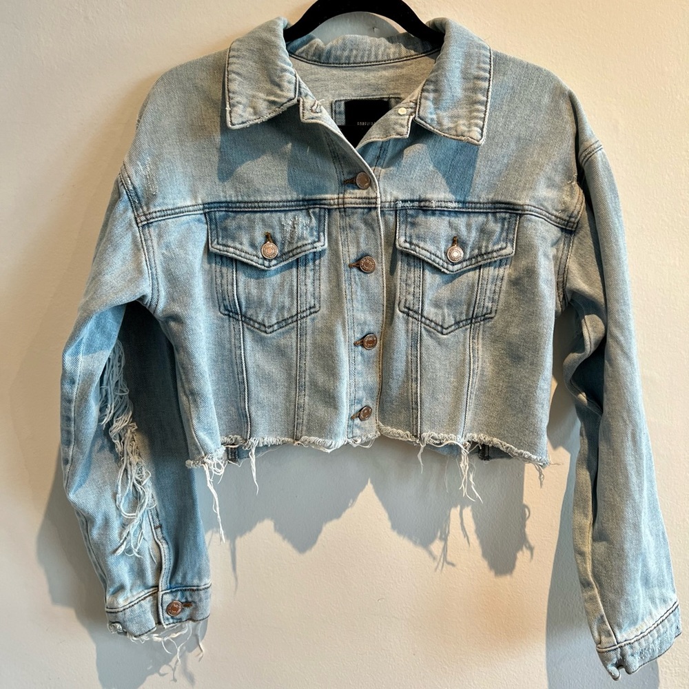 Fringe Crop Jean Jacket